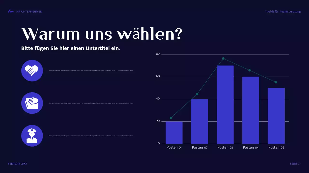 blauer moderner Rechtsleitfaden