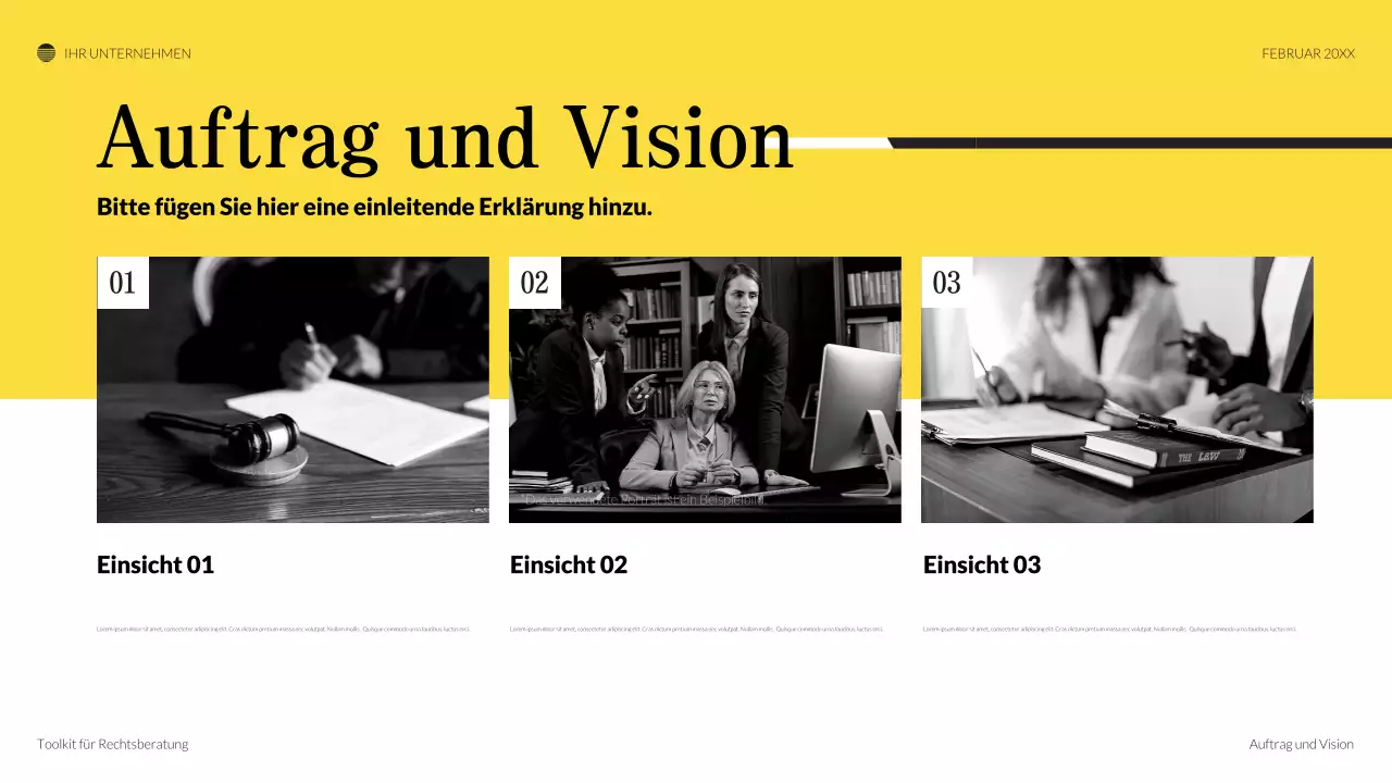 schwarze klassische juristische Präsentation