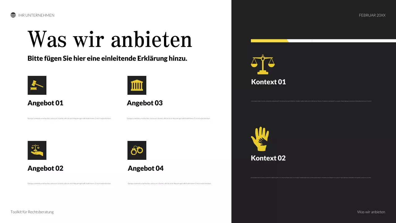 schwarze klassische juristische Präsentation