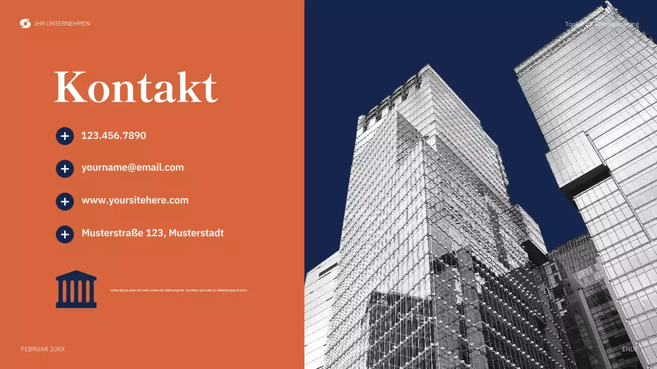 Orange Moderner Rechtsleitfaden