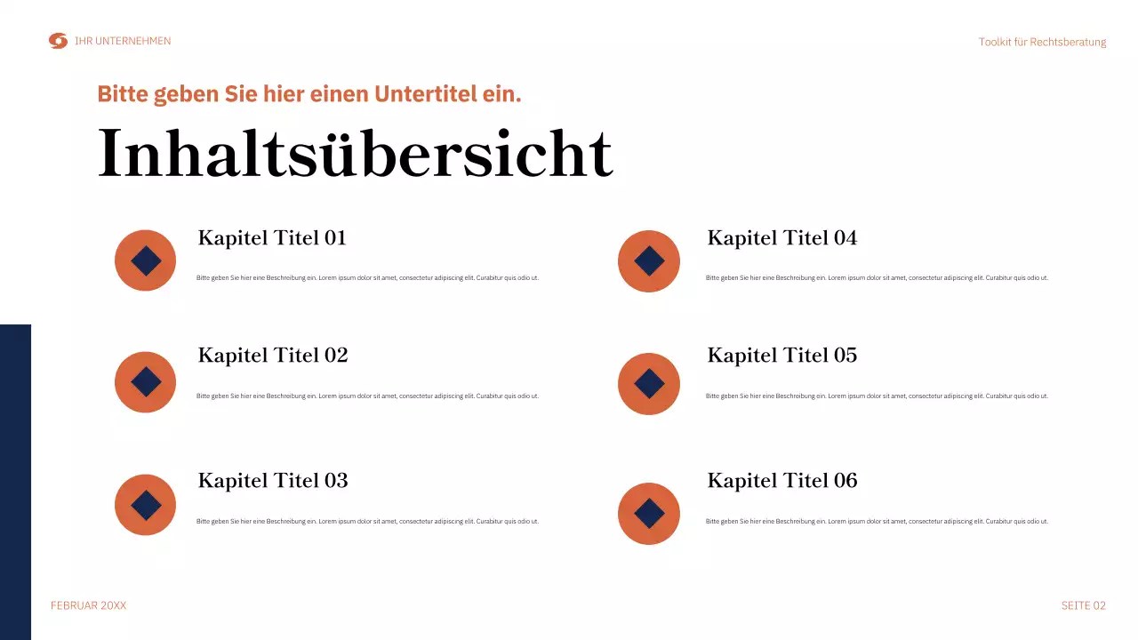 Orange Moderner Rechtsleitfaden