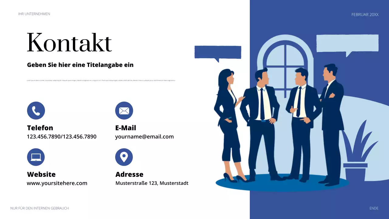 blaue professionelle juristische Präsentation