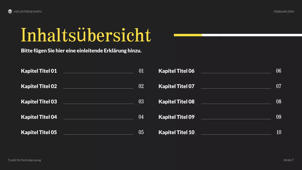 schwarze klassische juristische Präsentation