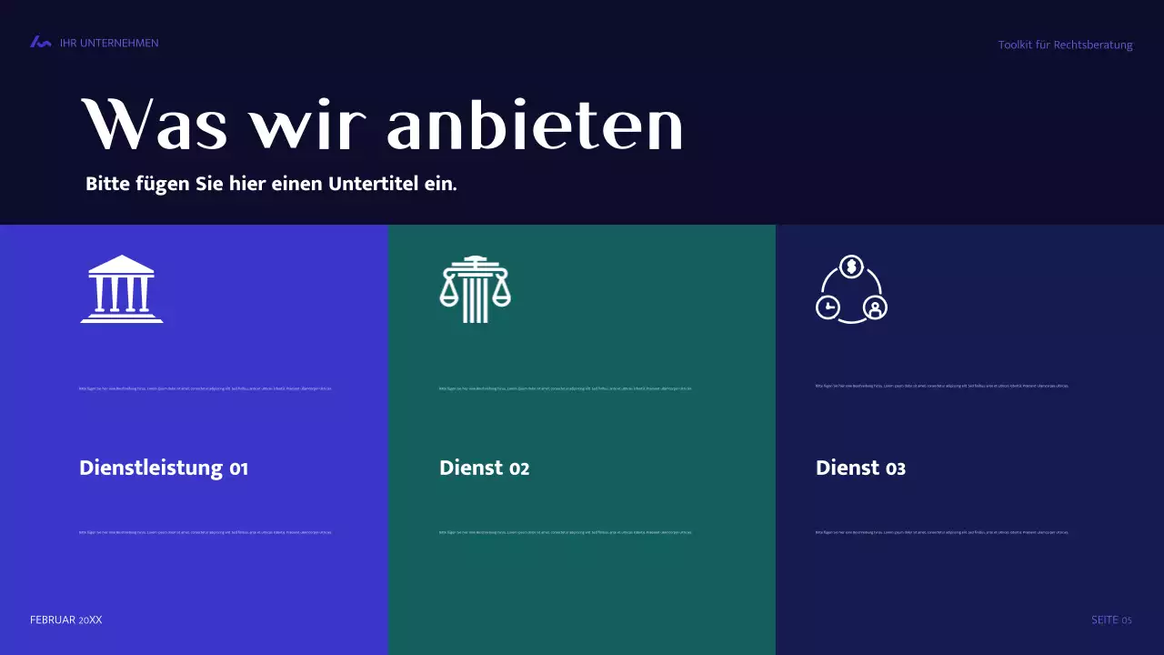 blauer moderner Rechtsleitfaden