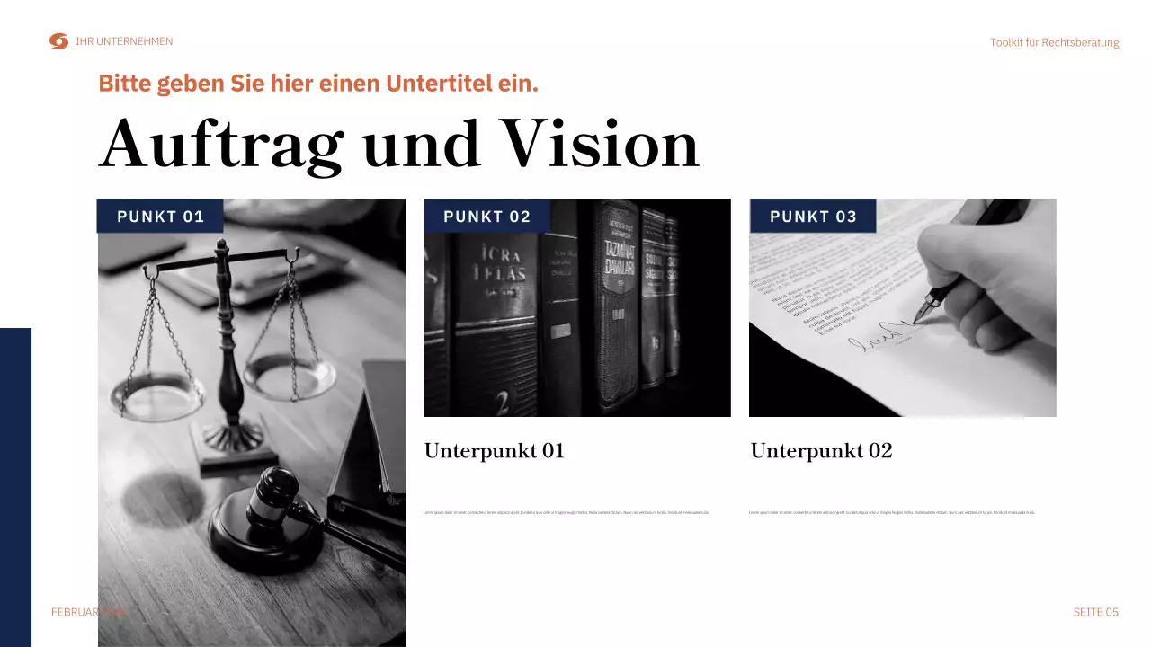 Orange Moderner Rechtsleitfaden