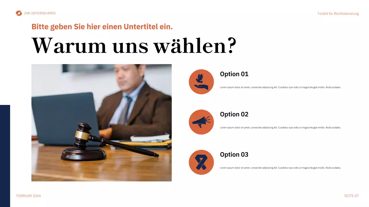 Orange Moderner Rechtsleitfaden