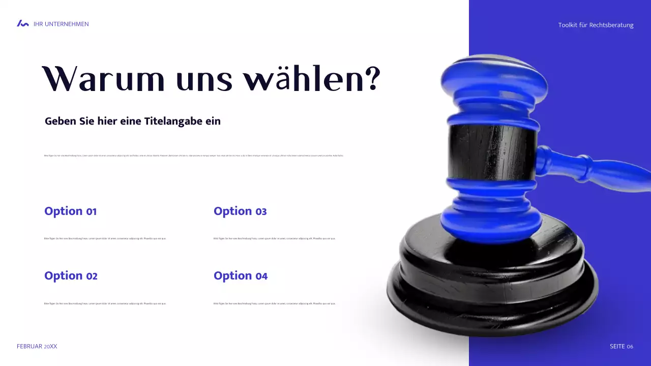 blauer moderner Rechtsleitfaden