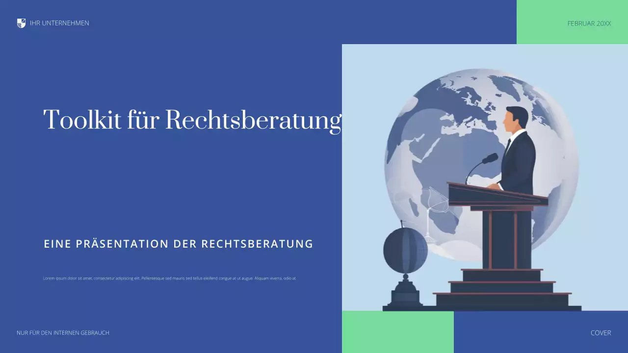 blaue professionelle juristische Präsentation