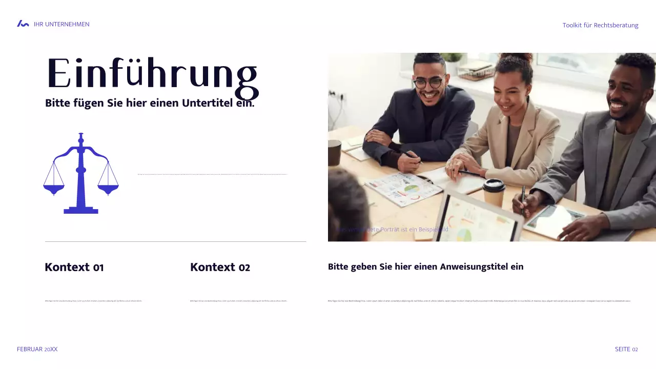 blauer moderner Rechtsleitfaden