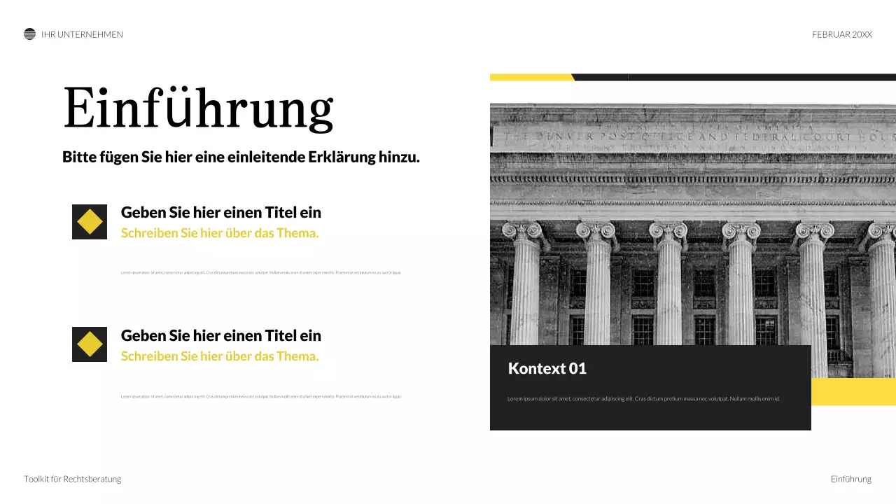 schwarze klassische juristische Präsentation