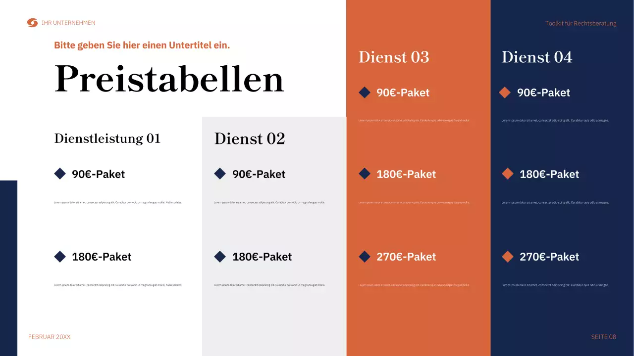 Orange Moderner Rechtsleitfaden