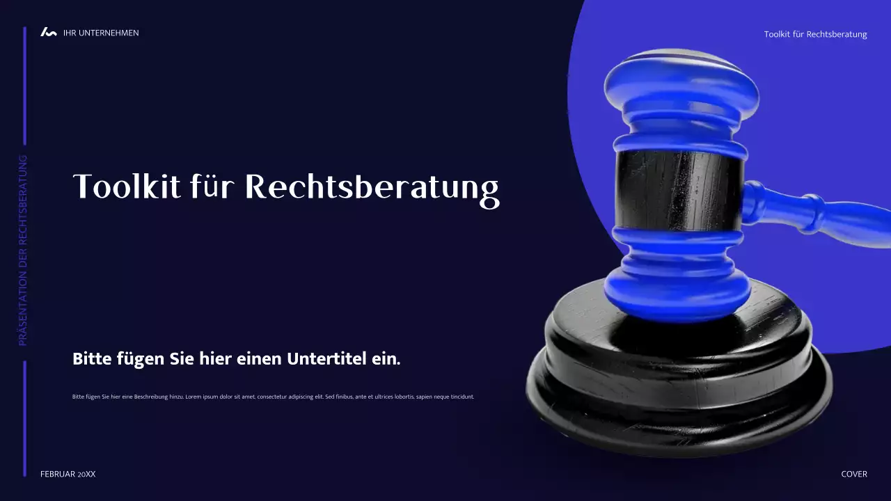 blauer moderner Rechtsleitfaden