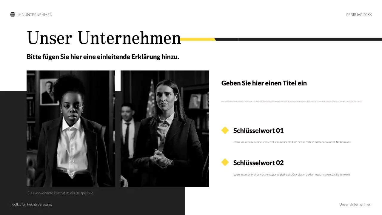 schwarze klassische juristische Präsentation