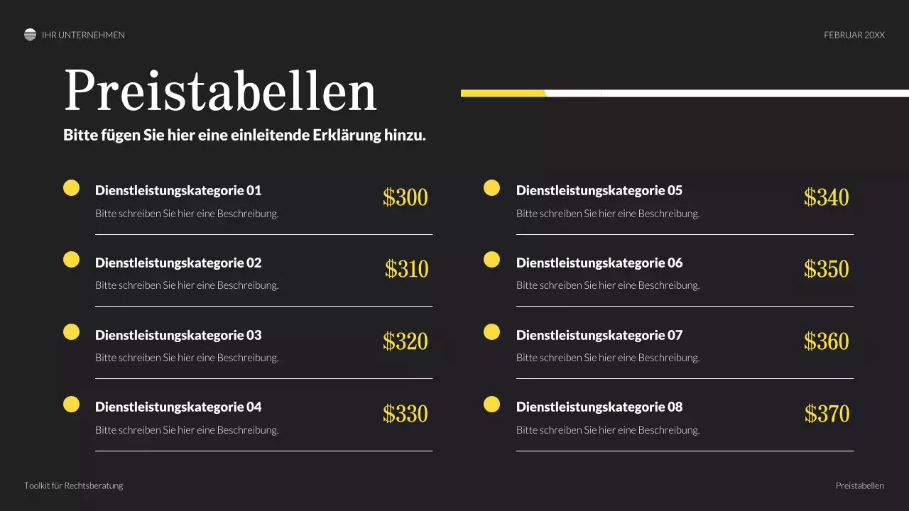 schwarze klassische juristische Präsentation