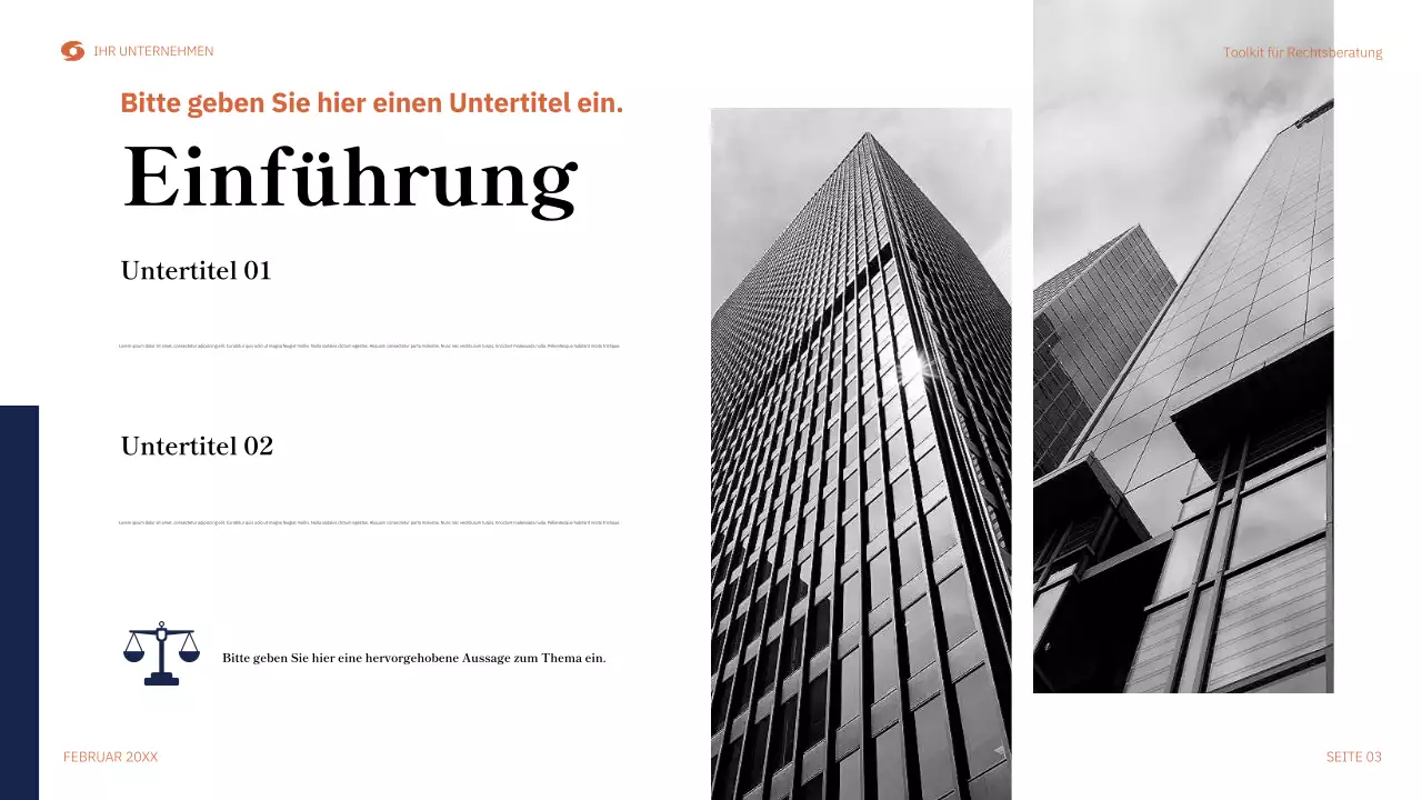 Orange Moderner Rechtsleitfaden