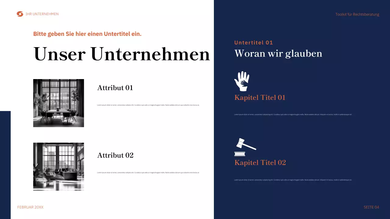 Orange Moderner Rechtsleitfaden