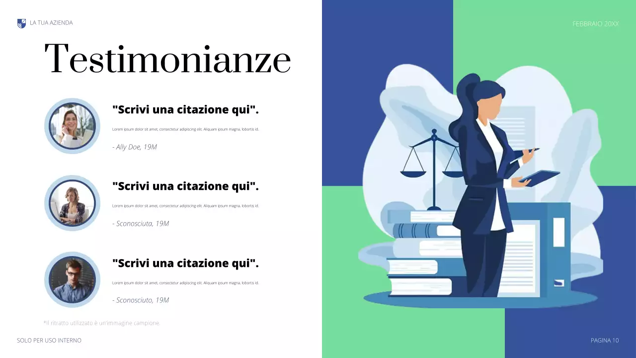 presentazione legale professionale blu