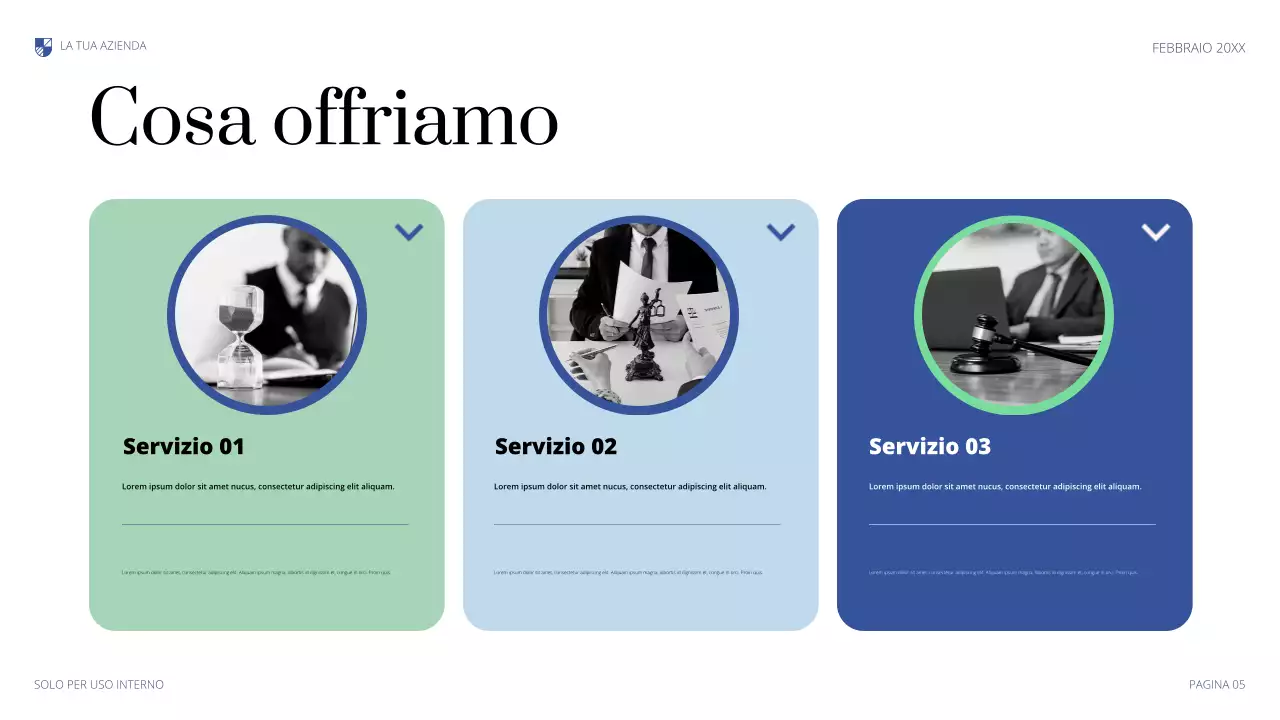 presentazione legale professionale blu