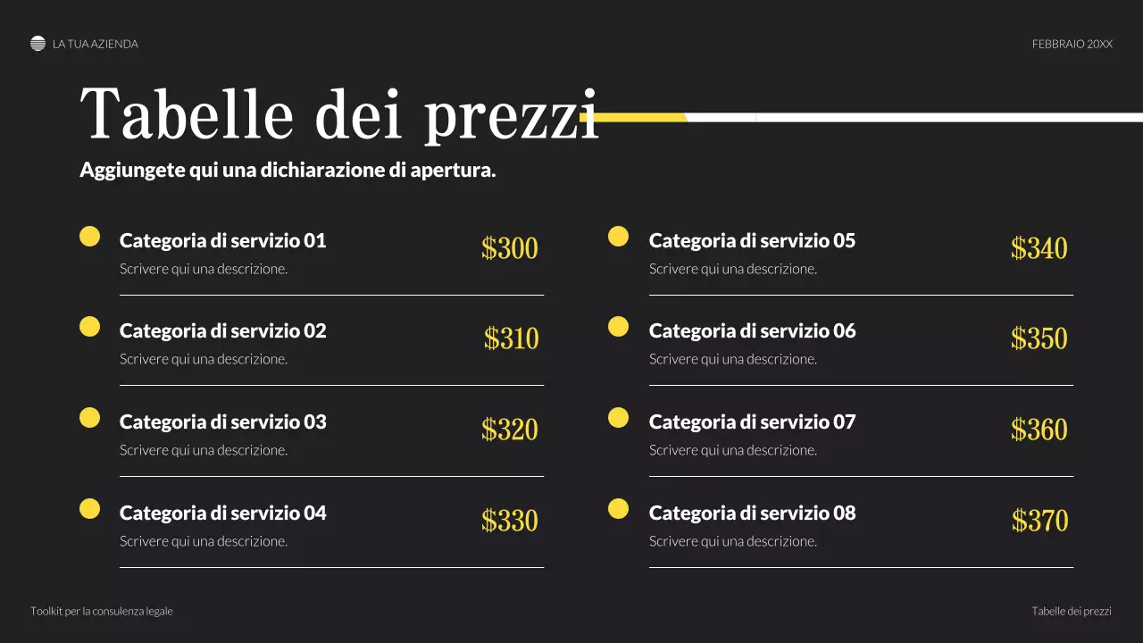 presentazione legale classica nera