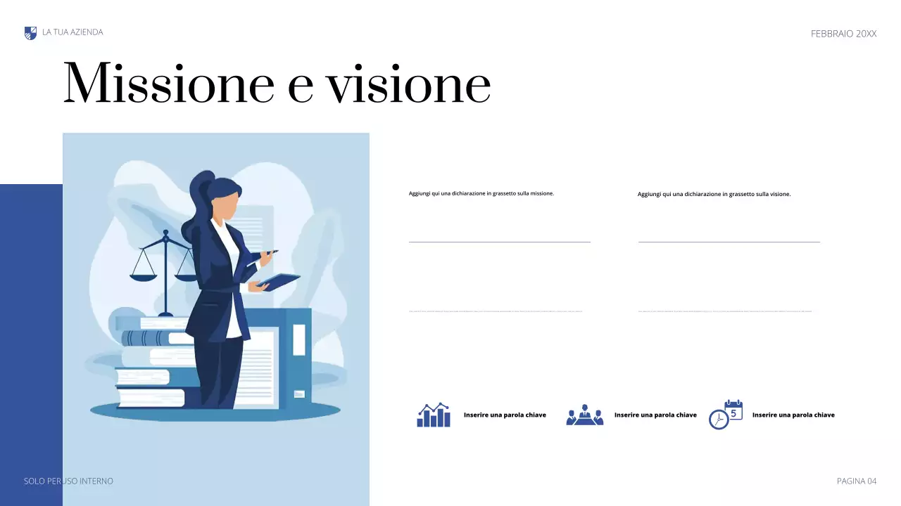 presentazione legale professionale blu