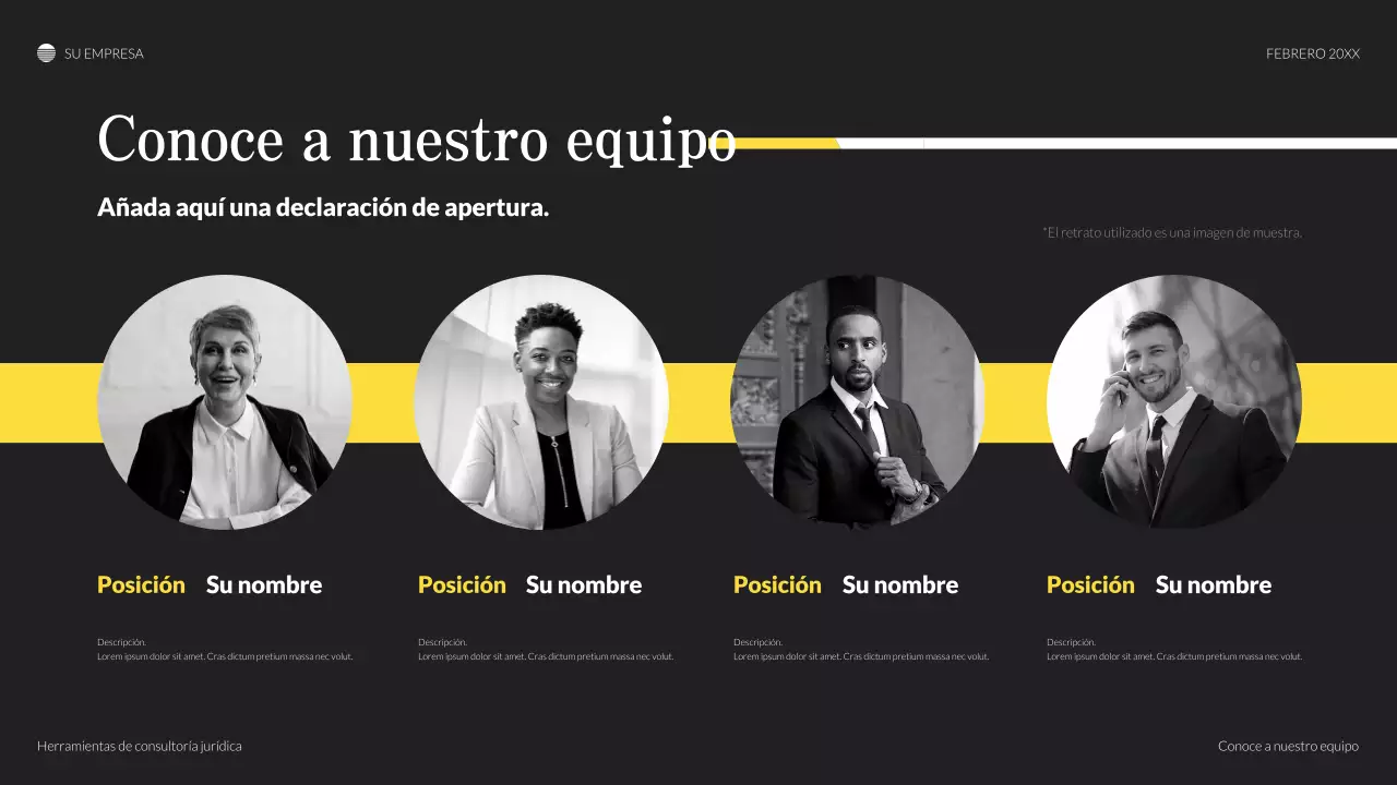 Presentación legal clásica negra