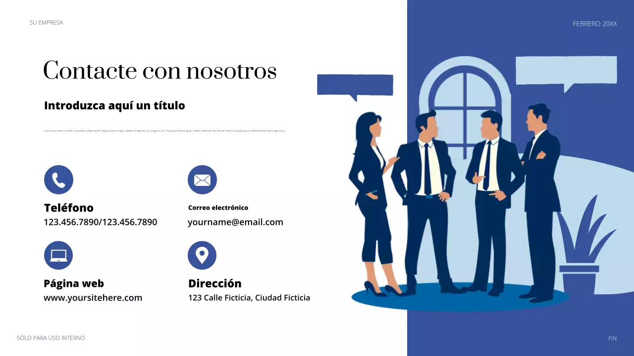 Presentación legal profesional azul