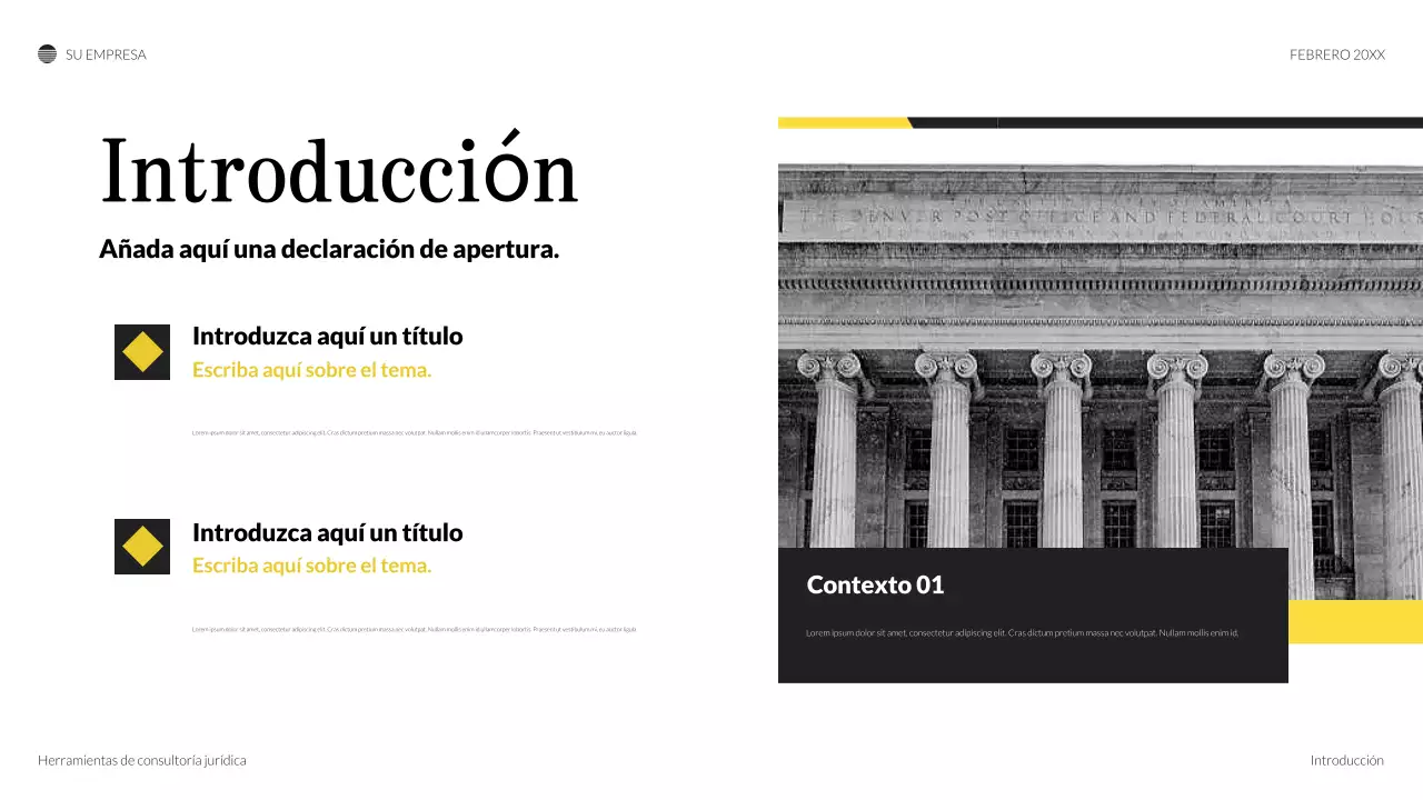 Presentación legal clásica negra