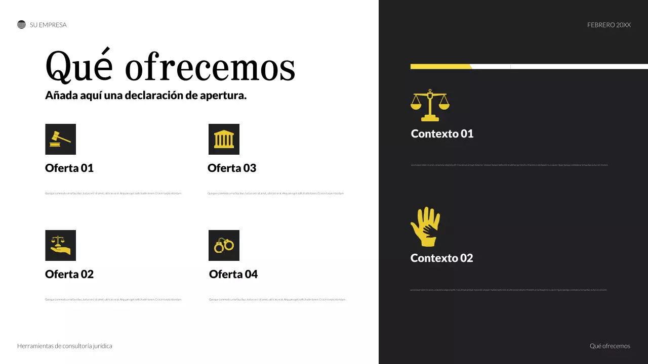 Presentación legal clásica negra