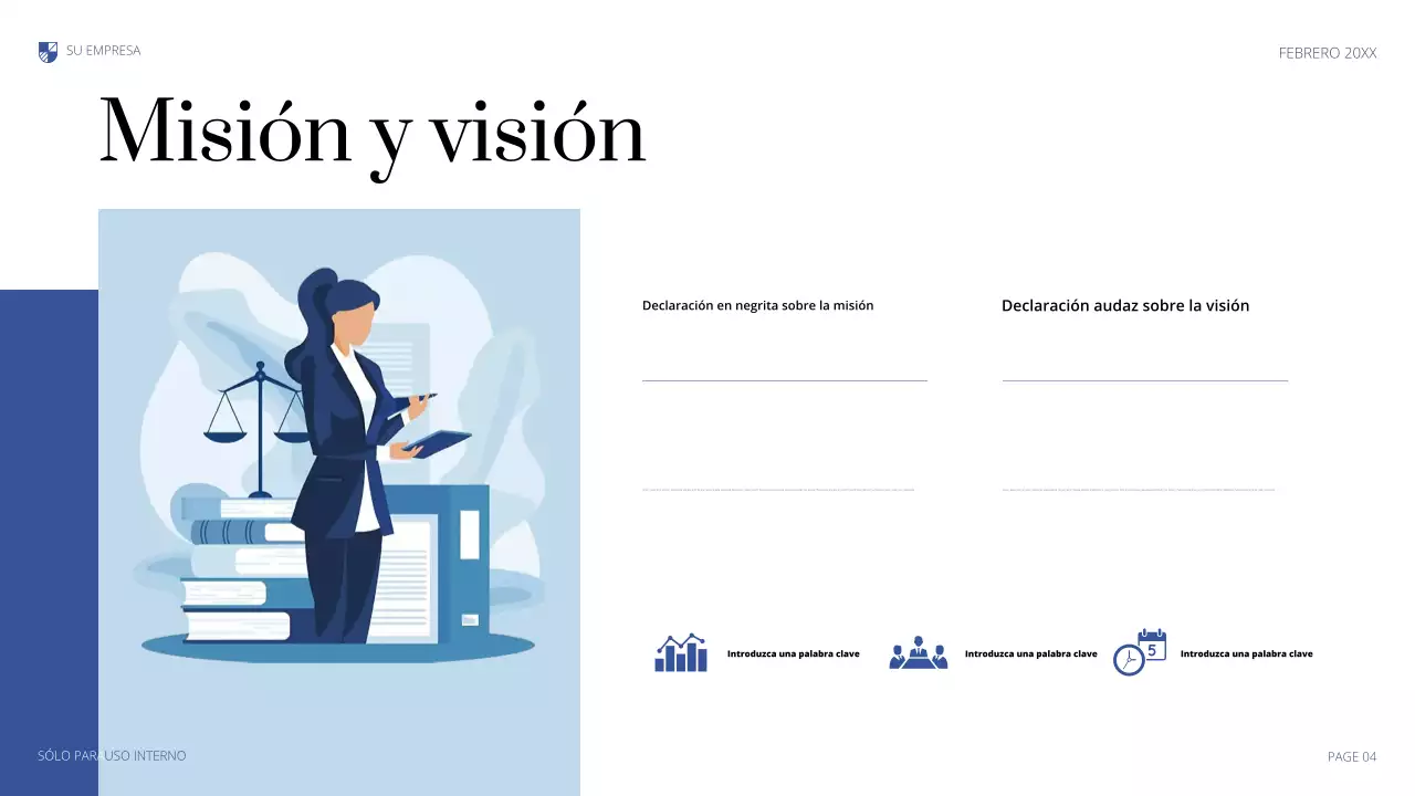 Presentación legal profesional azul