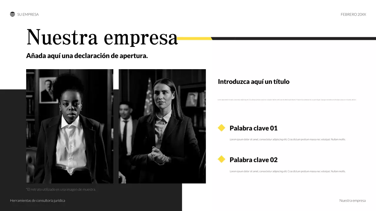 Presentación legal clásica negra