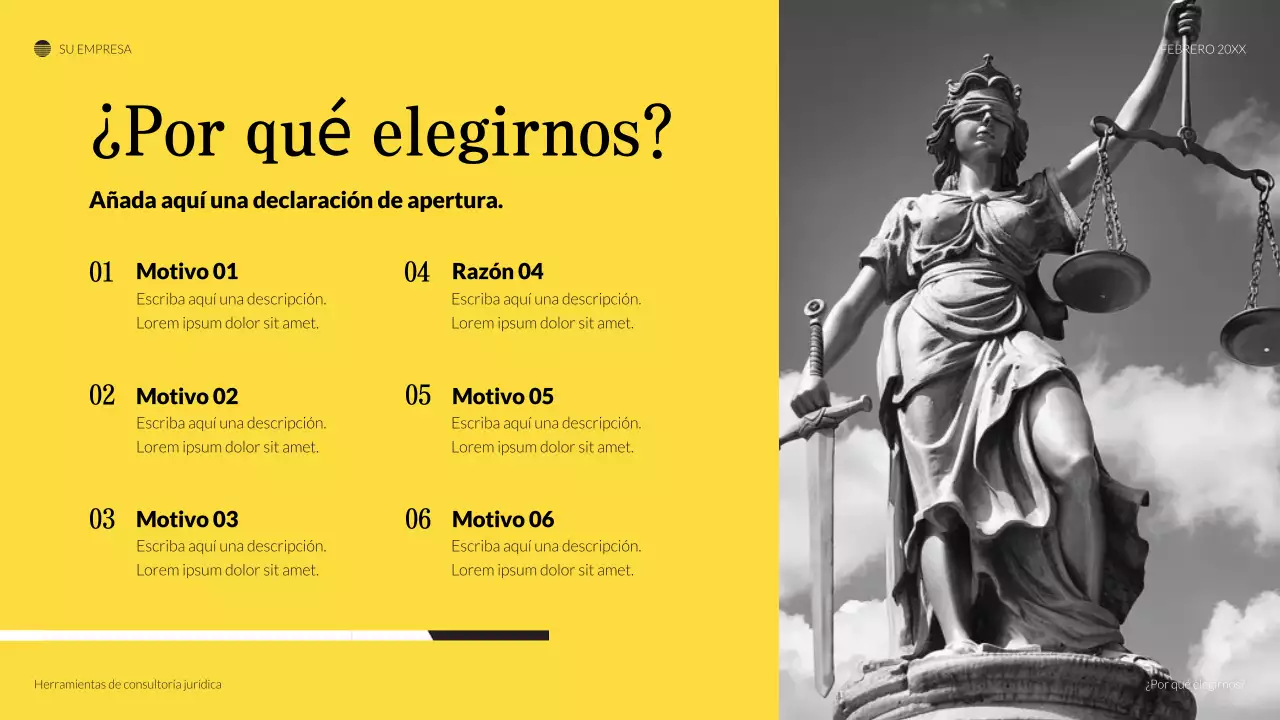 Presentación legal clásica negra