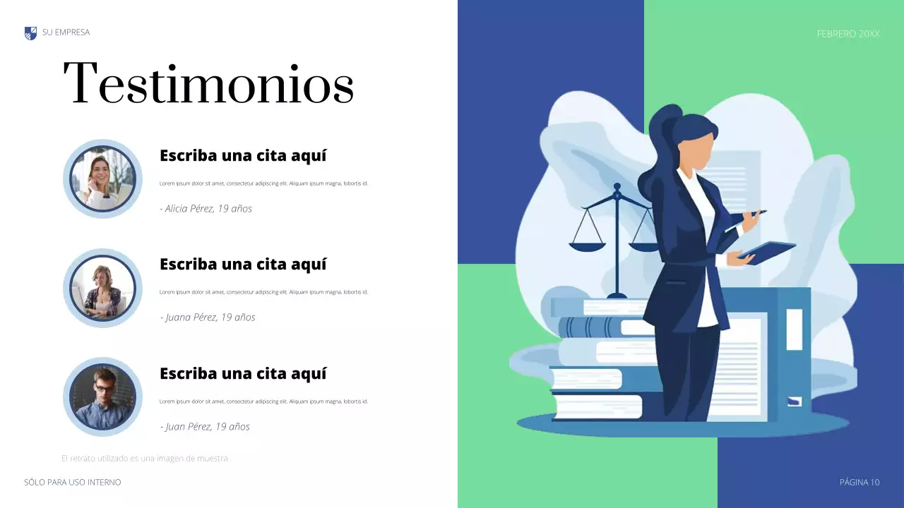 Presentación legal profesional azul