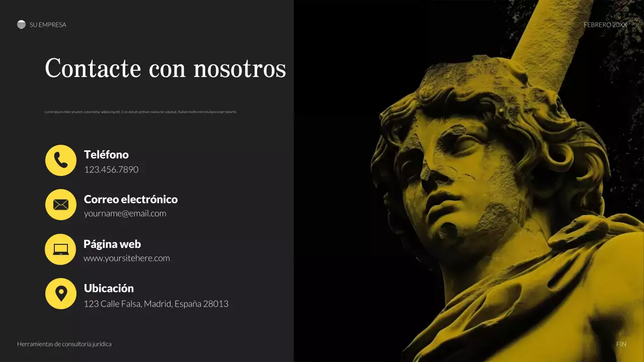 Presentación legal clásica negra