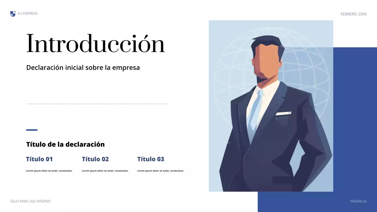 Presentación legal profesional azul