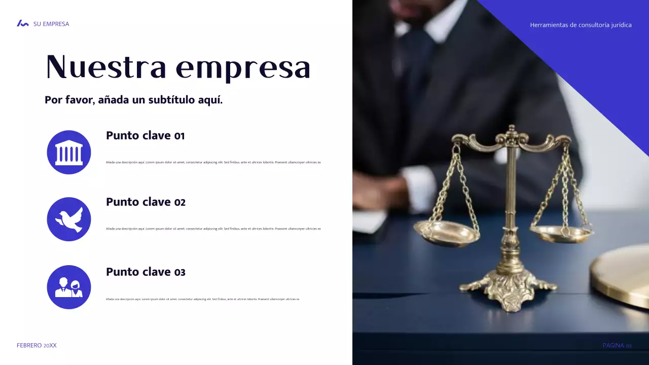 Guía legal moderna azul