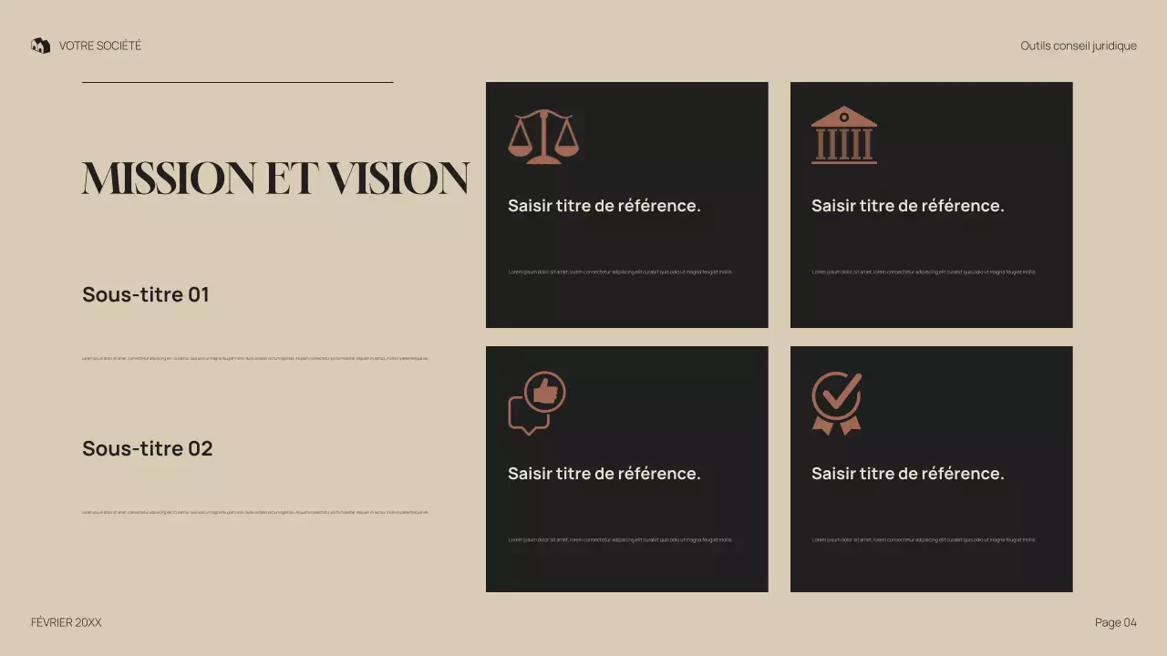 présentation juridique professionnelle grise