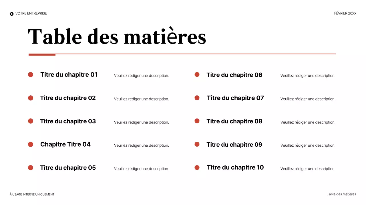 présentation juridique élégante rouge