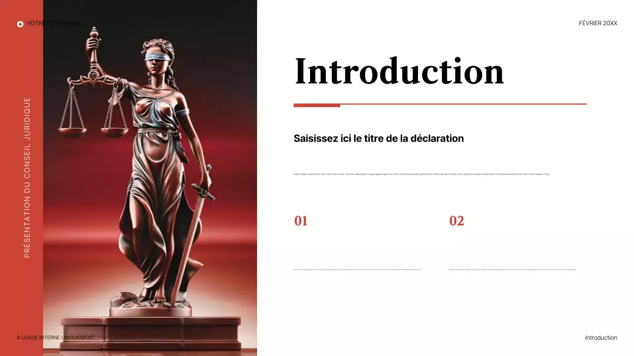présentation juridique élégante rouge