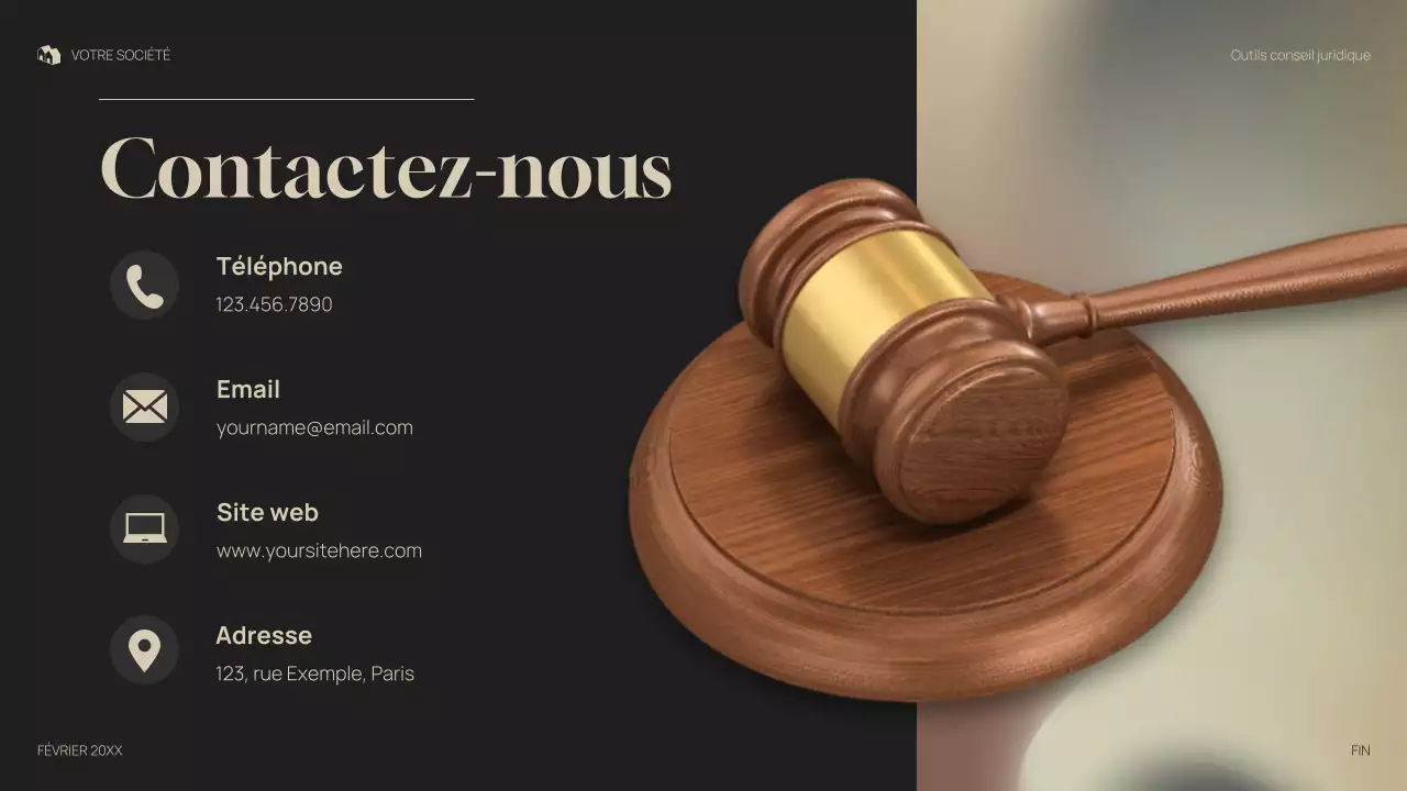 présentation juridique professionnelle grise