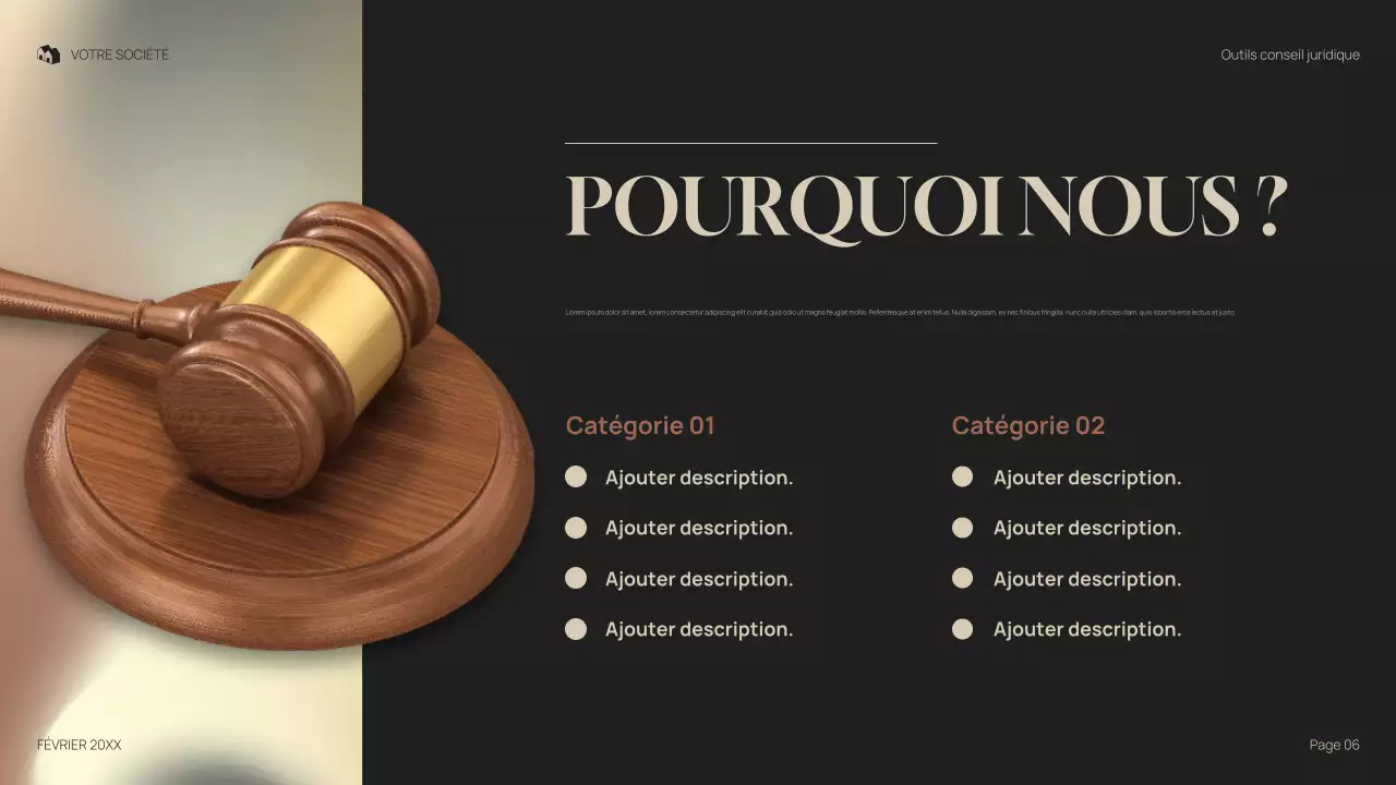 présentation juridique professionnelle grise