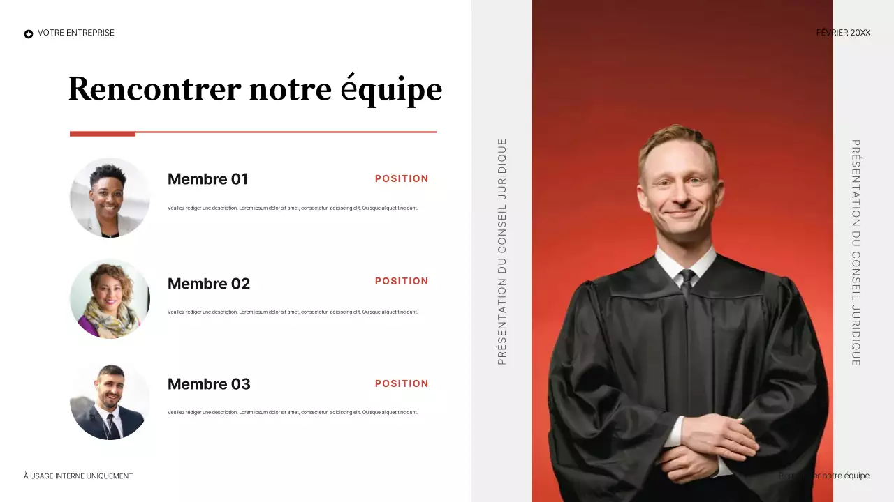 présentation juridique élégante rouge