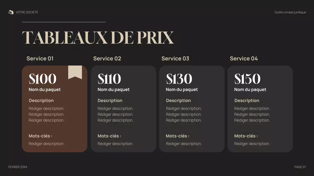 présentation juridique professionnelle grise