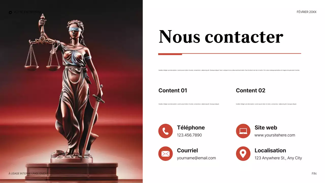 présentation juridique élégante rouge