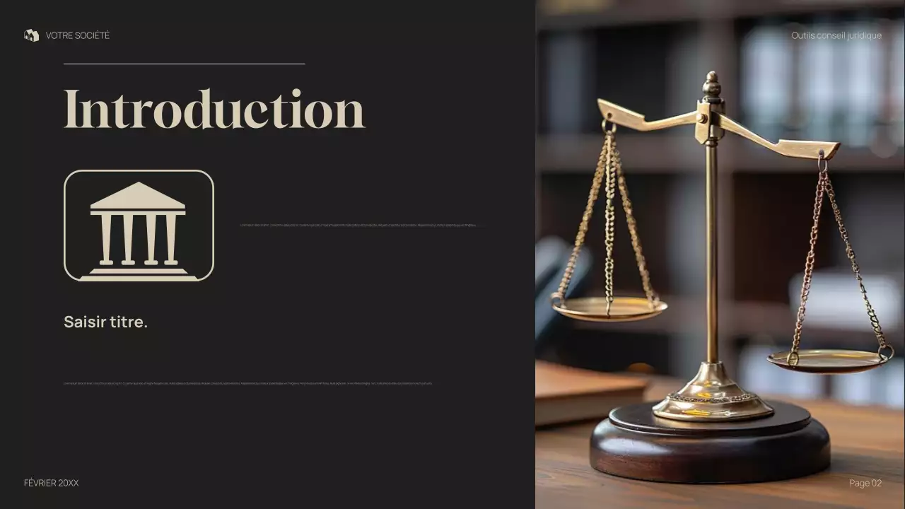 présentation juridique professionnelle grise