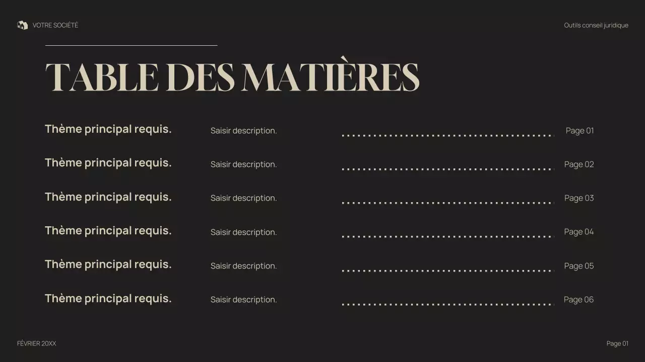 présentation juridique professionnelle grise