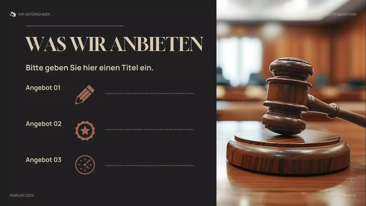 graue professionelle juristische Präsentation