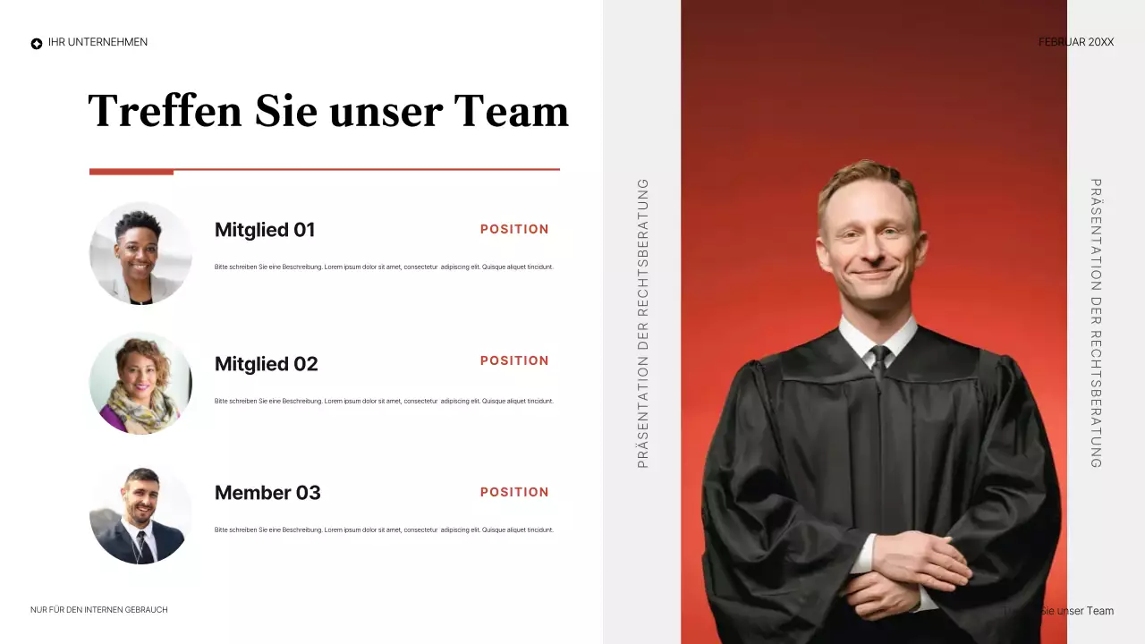 rote elegante juristische präsentation