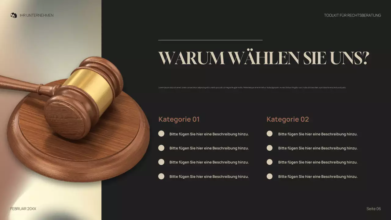 graue professionelle juristische Präsentation