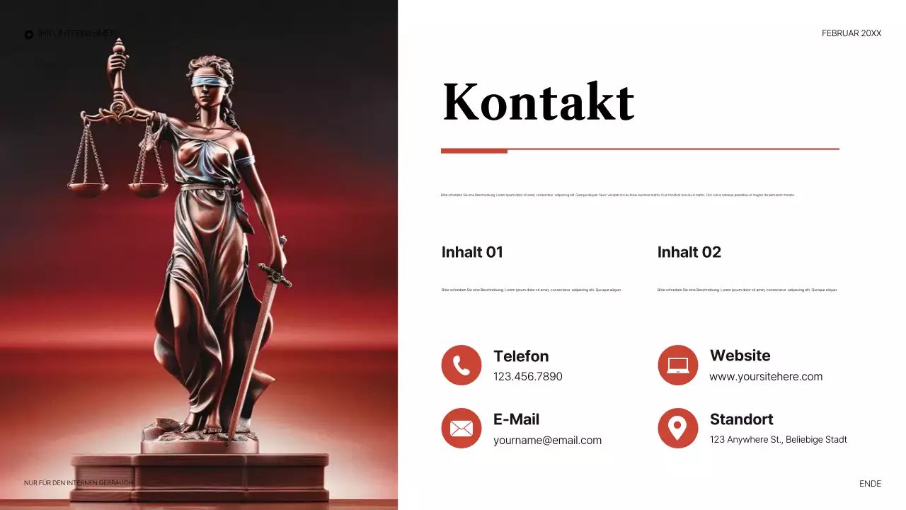 rote elegante juristische präsentation