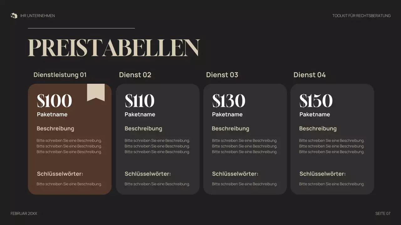 graue professionelle juristische Präsentation